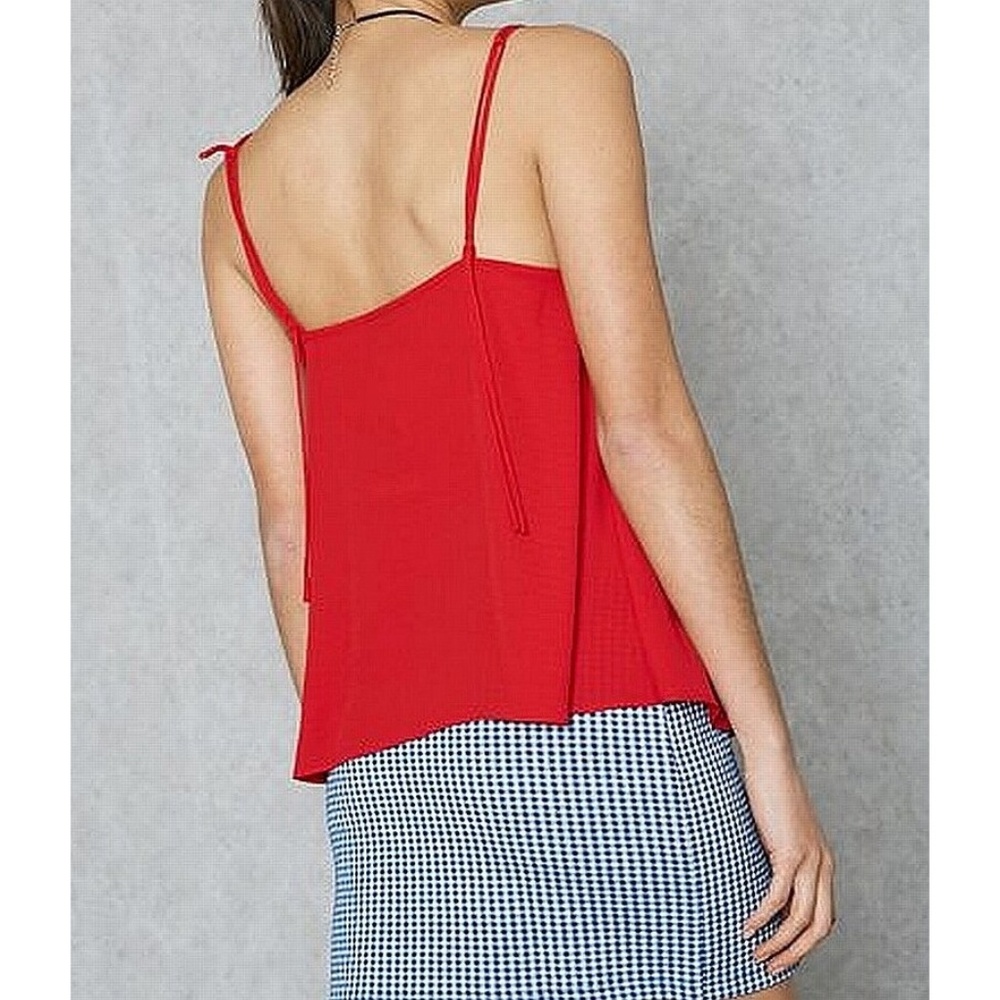 Topshop Basic Red Chiffon Cami Top - image 2